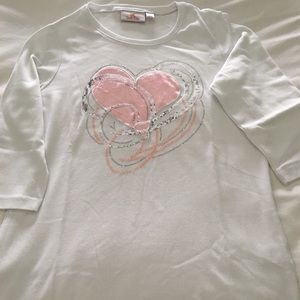 Quaker Factory With Pink Heart & Sequin Detail